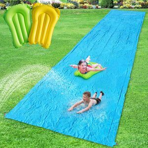 40FT Slip Lawn Water Slide Giant Slip, Splash XL Heavy Duty w 2 Body Boards 7 Ft